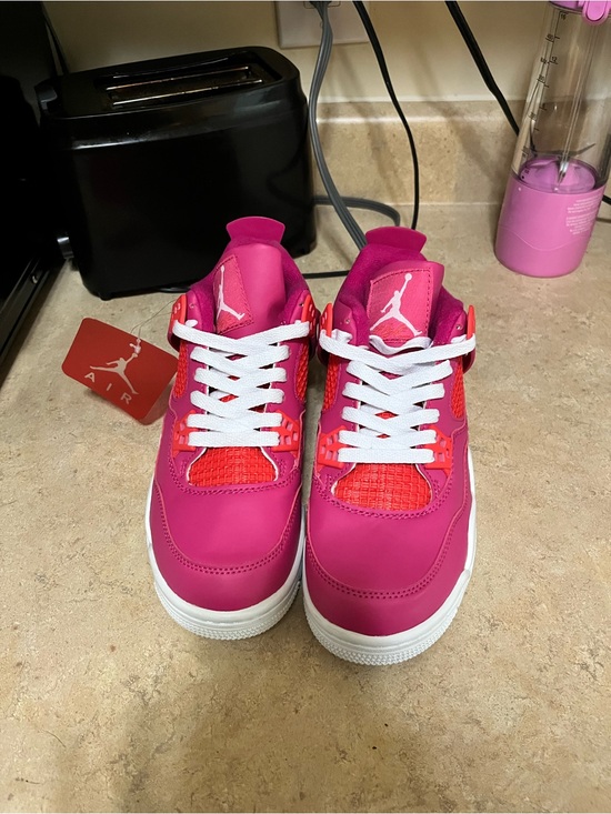 Jordan Shoes - Retro 4 Jordan Pink & Red Sneakers